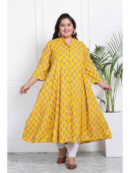 Swasti - Women Plus Size Kurta - Yellow