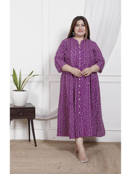Swasti - Women Plus Size Midi Dress - Purple