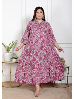 Swasti - Women Plus Size Midi Dress - Purple