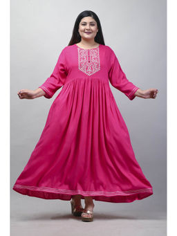 Swasti - Women Plus Size Maxi Dress - Pink