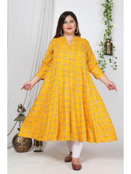 Swasti - Women Plus Size Kurta Dress - Yellow