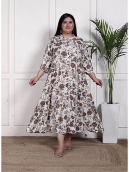 Swasti - Women Plus Size Midi Dress - White