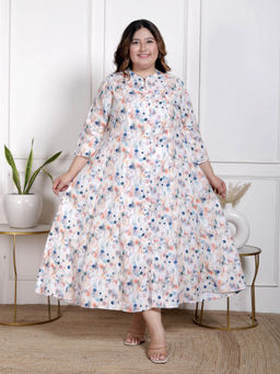 Swasti - Women Plus Size Midi Dress - White