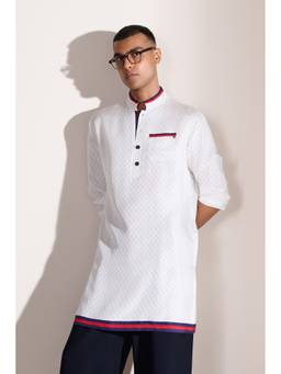 S&N by Shantnu Nikhil - Off White Accent Kurta