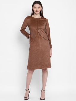STADO - Brown Velvet Straight Dress