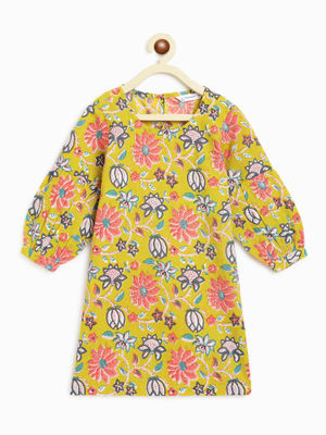 Campana Girls Serena Frilly T-Shirt - Daisy Dots Print - Pink