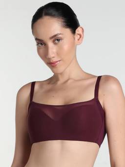 Wacoal - Women Wine Solid/Plain Nylon T-Shirt Bra