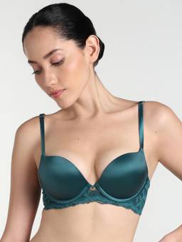 Wacoal - Women Green Solid/Plain Nylon T-Shirt Bra