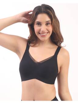 oh so u - Women Black Solid/Plain Nylon/Spandex Wireless Bra