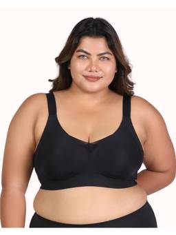 oh so u - Women Black Solid/Plain Nylon/Spandex Wireless Bra