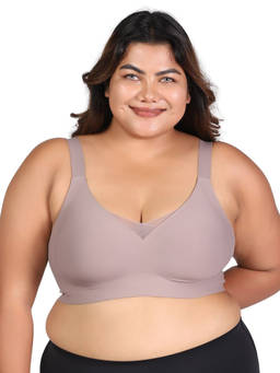 oh so u - Women Grey Solid/Plain Nylon/Spandex Wireless Bra