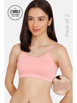 Zivame - Women Multi-Color Solid/Plain Cotton Beginners Bra (Pack of 2)