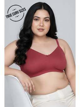Zivame - Women Red Solid/Plain Polyester Blend T-Shirt Bra