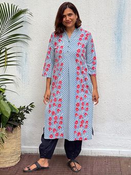 Chidiyaa - Noorani Block Printed Cotton Kurta