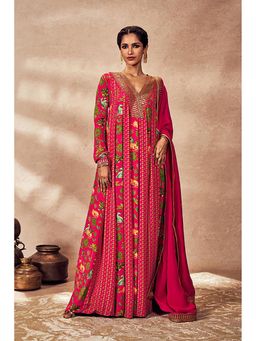 Masaba - Pink Tropical Rhapsody Anarkali With Dupatta