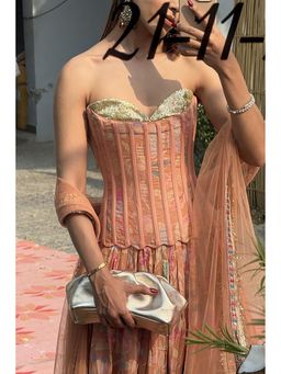 Old Marigold - Senna Peach Sequinned Corset