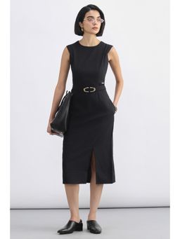 Allen Solly - Women Black Stripes Formal Dress