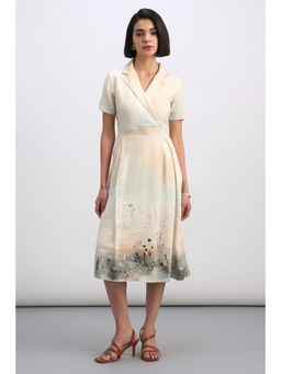 Allen Solly - Women Beige Print Casual Dress