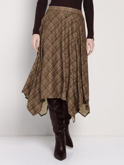 Cover Story - Brown Asymmetric Skirt