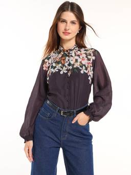 Cover Story - Plum Floral Top