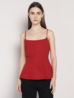 Cover Story - Red Peplum Top