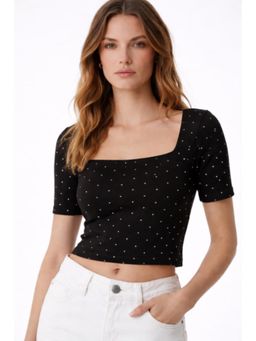 Cover Story - Black Polka Dots Crop Top