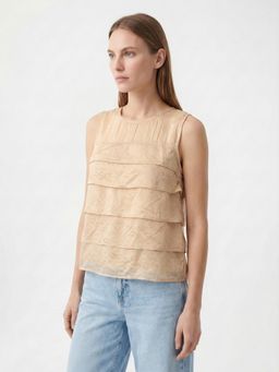 Cover Story - Beige Flared Top