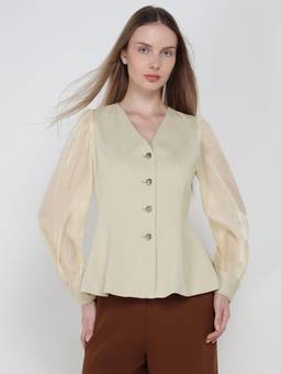 Cover Story - Ivory Buttoned Top