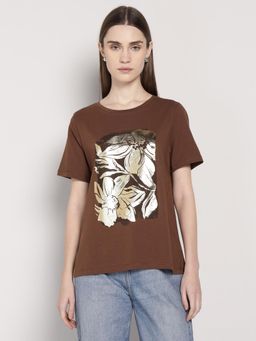 Cover Story - Brown Gold Graphic T-Shirt