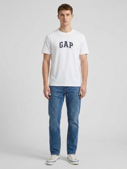GAP - Men Solid Half Sleeves White T-shirt
