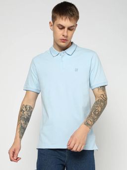 GAP - Men Solid Half Sleeves Blue Polo T-shirt