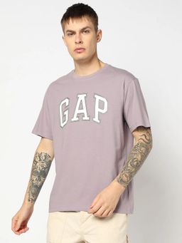 GAP - Men Graphic Half Sleeves Purple T-shirt
