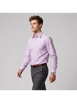Charagh Din - Men Blended Regular Fit Mauve Solid/Plain Formal Shirt