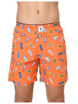 U.S. POLO ASSN. - Men Orange Iyab Printed Cotton Boxers Orange