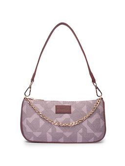 Zouk - Abstract Printed Women Handcrafted Grey Baguette Bag