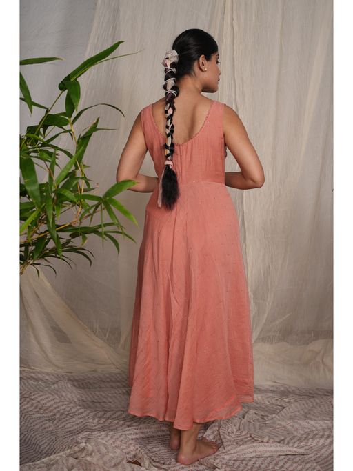 chikan maxi dress Buy PANTS AND PAJAMAS Peach Chikan Chanderi Mull Dress Online