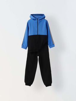 Spunkies - Cool Blue and Black Boys Zip Closure Hoodie & Joggers (Set of 2)