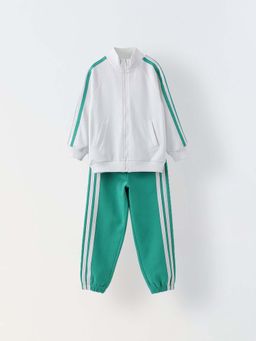 Spunkies - Fresh White Unisex Zip Closure Jacket & Joggers (Set of 2)