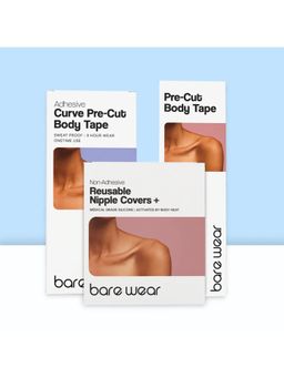 bare wear - Non-Adhesive Nipple Covers 10Cm+Pre Cut Strips+Curve No-Bra Styling Kit (Set of 21)