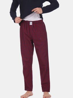 U.S. POLO ASSN. - Men Red I659 Comfort Fit Checks Cotton Lounge Pants Red