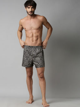 Rare Rabbit - Grey Printed Shorts