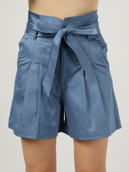 Sands of India - Blue Belted Wide Leg Shorts