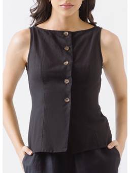 NEF'S Finds - Black Rowe Vest Tops
