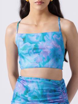 NEF'S Finds - Blue Marina Crops Top