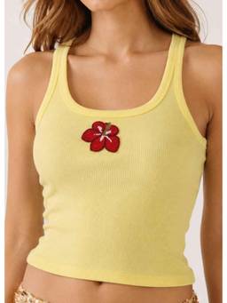 NEF'S Finds - Yellow Flower Tank Tops