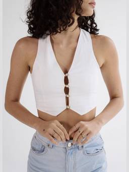 NEF'S Finds - Ivory V-Neck Tank Tops