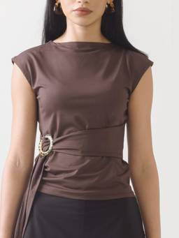 NEF'S Finds - Brown Bruni Crop Top