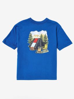 Tommy Hilfiger - Boys Blue Graphic Regular Fit Cotton T-Shirt