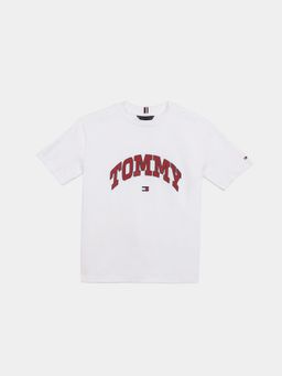 Tommy Hilfiger - Boys White Logo Relaxed Fit Cotton T-Shirt
