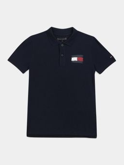 Tommy Hilfiger - Boys Black Logo Regular Fit Cotton Polo T-Shirt